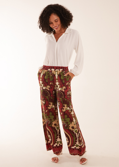 Blue Vanilla Rust Abstract Design Printed Trousers