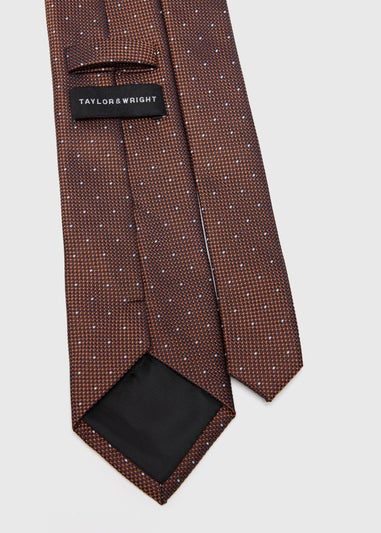 Taylor & Wright Rust Polka Dot Tie