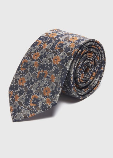 Taylor & Wright Black Rust Floral Tie