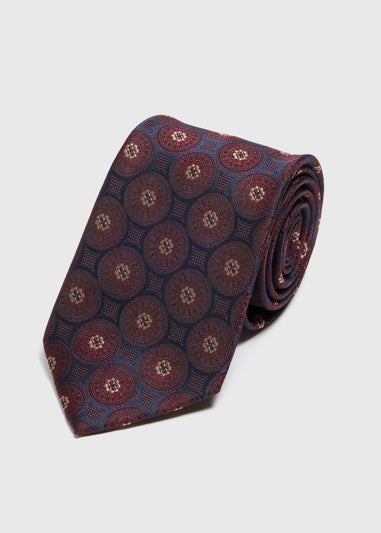 Taylor & Wright Burgundy Geometric Tie