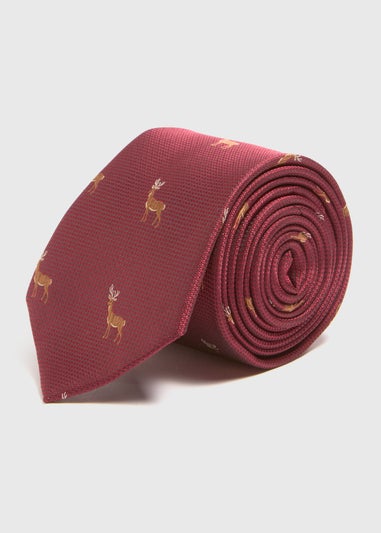 Taylor & Wright Red Novelty Reindeer Tie