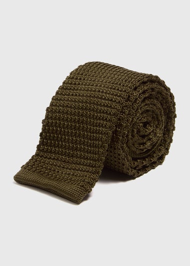 Taylor & Wright Olive Knitted Tie