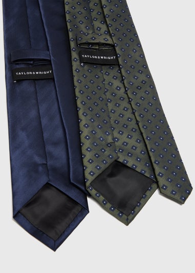 2 Pack Taylor & Wright Multicolour Geometric Ties