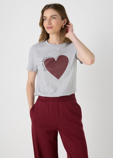 Grey Heart Graphic T-Shirt