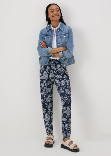 Navy Floral Harem Trousers