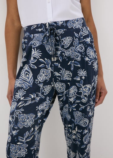 Navy Floral Harem Trousers