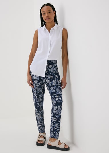 Navy Floral Harem Trousers