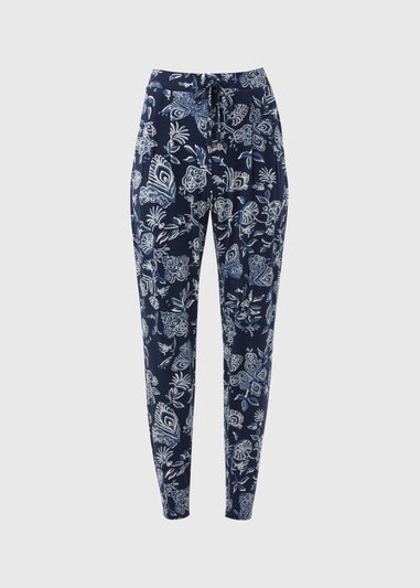 Navy Floral Harem Trousers