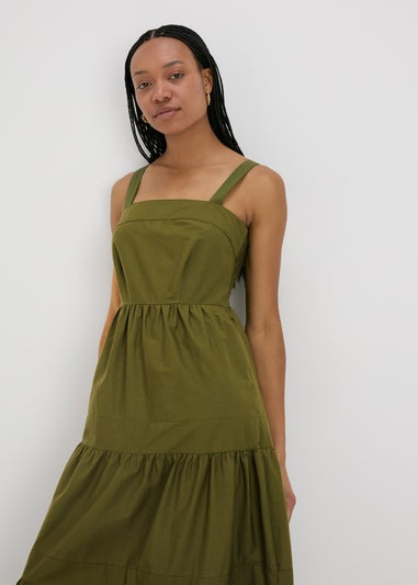 Khaki Tiered Maxi Dress