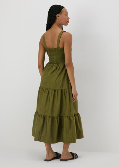 Khaki Tiered Maxi Dress