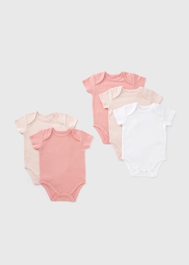 5 Pack Baby Pink Bodysuits (Newborn-23mths)