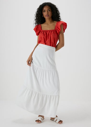 White Smock Maxi Skirt