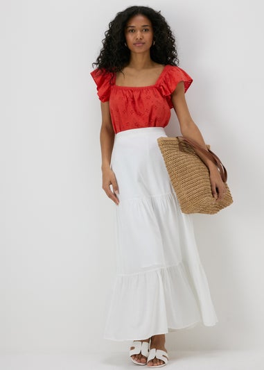 White Smock Maxi Skirt