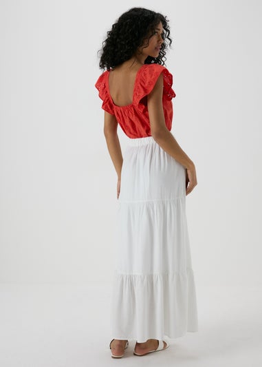 White Smock Maxi Skirt