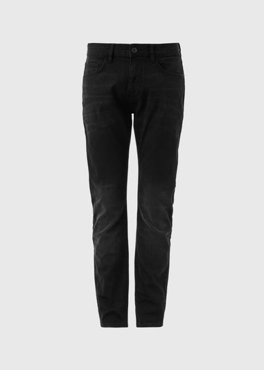 Black Washed Slim Fit Tapered Jeans