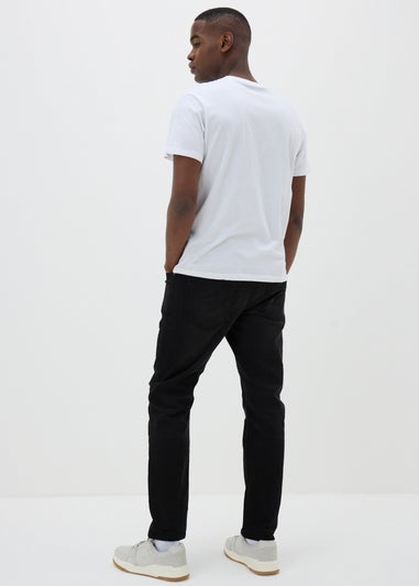 Black Washed Slim Fit Tapered Jeans