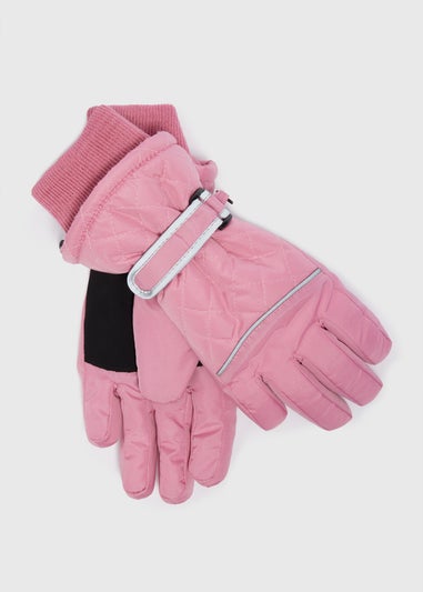 Girls Pink Ski Gloves (3-13yrs)