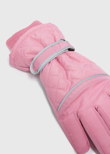 Girls Pink Ski Gloves (3-13yrs)