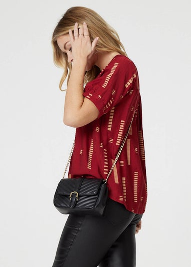 Izabel London Red Printed 1/2 Sleeve Blouse