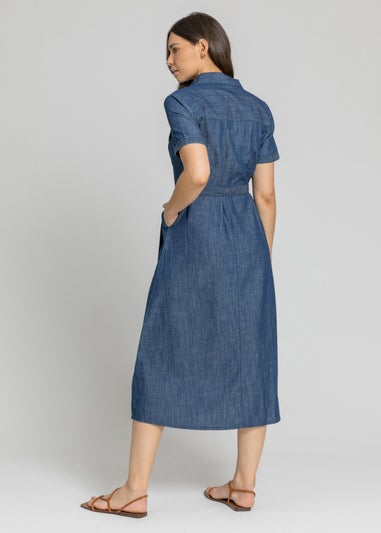 Roman Blue Denim Pocket Detail Shirt Dress