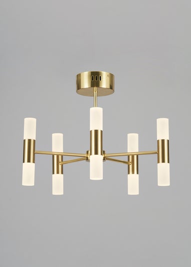 BHS Lois 10 Light Semi Flush LED Satin Brass (35cm x 43cm)