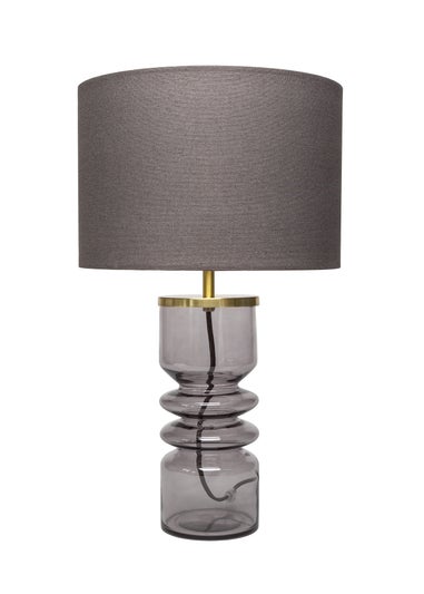 BHS Ribbed Glass Base Table Lamp Smoke (50cm x 30cm)