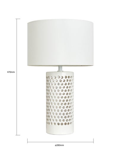 Inlight Pierced Ceramic Table Lamp White