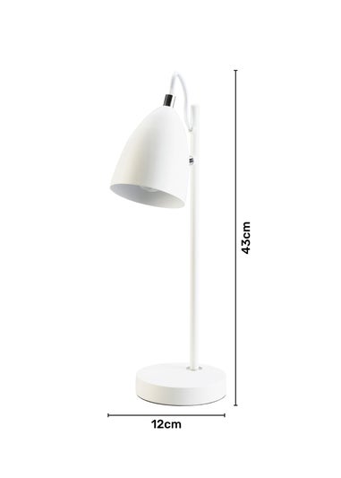 BHS Sian Task Lamp White (43cm x 12cm)