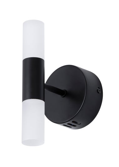 BHS Lois Twin Frosted Wall Light LED Black (20cm x 10cm)