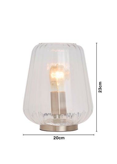 BHS Clear Glass Table Lamp (23cm x 20cm)