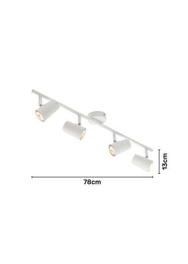 BHS Harv Adjustable 4 Spotlight Ceiling Bar White (13cm x 78cm)