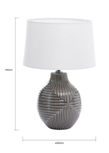 INLIGHT Embossed Table Lamp Grey (39cm x 26cm)