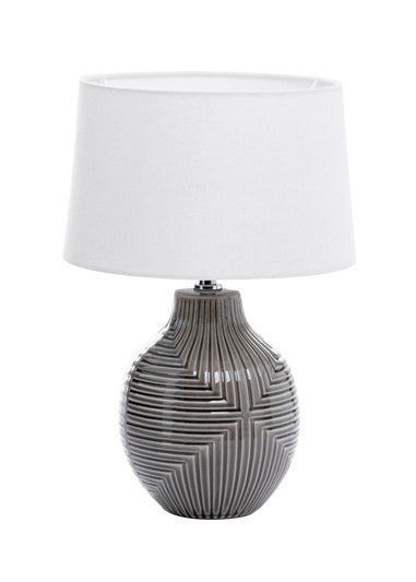 INLIGHT Embossed Table Lamp Grey (39cm x 26cm)