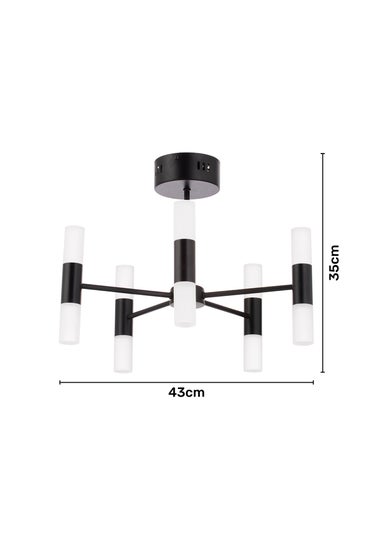 BHS Lois 10 Light Semi Flush LED Black (35cm x 43cm)