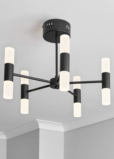 BHS Lois 10 Light Semi Flush LED Black (35cm x 43cm)