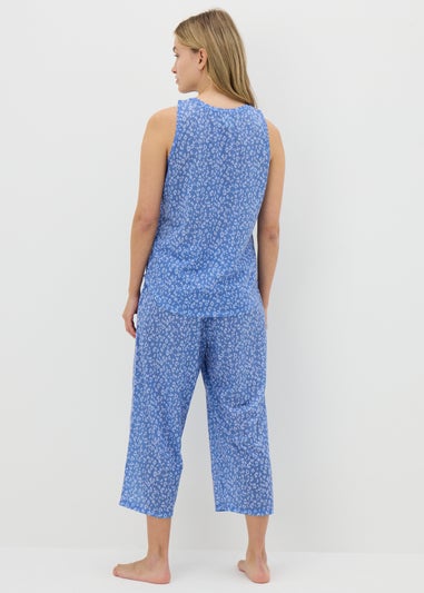 Blue Animal Print Capri Pyjama Set