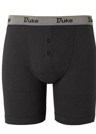 Duke Black/Grey London Driver Kingsize Cotton Boxer Shorts (Pack of 3)