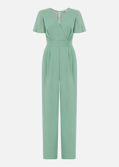 Yumi Sage Green Jumpsuit With Angel Sleeves