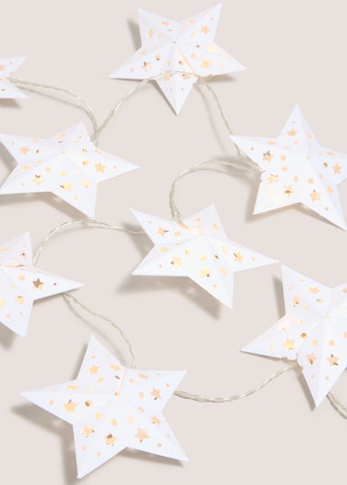 White Paper Star String Lights