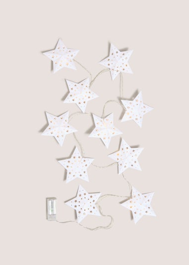 White Paper Star String Lights