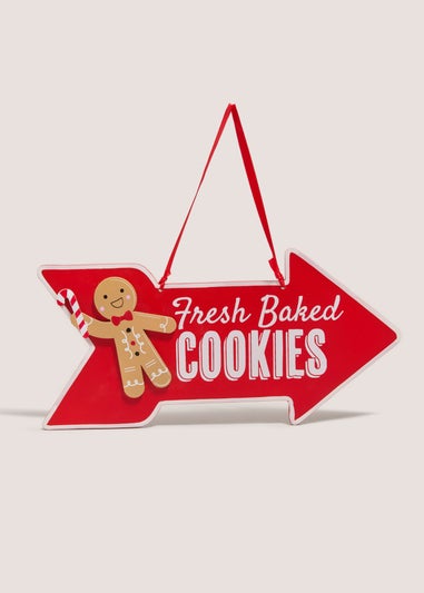 Red Fresh Baked Cookies Sign