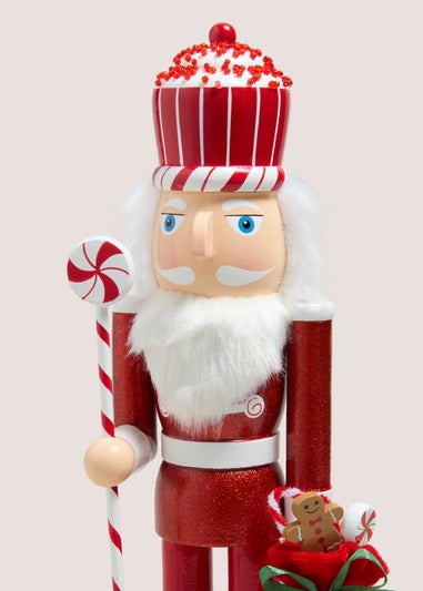 Joyful Red Candy Cane Nutcracker