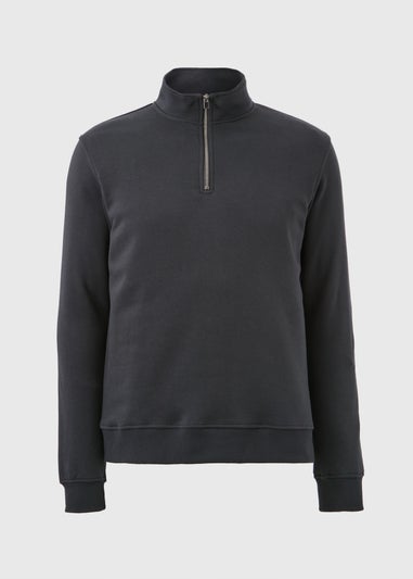 Charcoal Funnel 1/4 Zip Sweatshirt