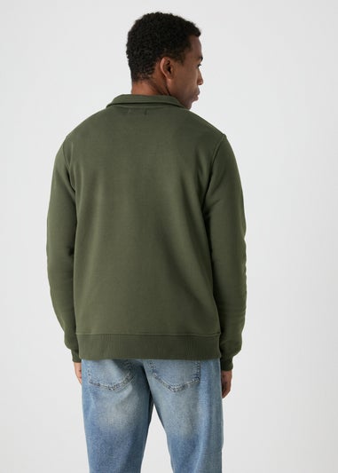 Khaki 1/4 Zip Sweatshirt