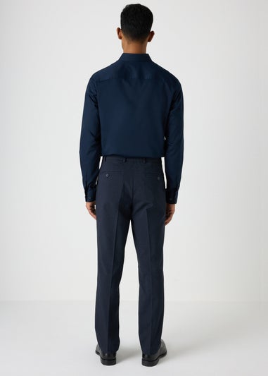 Taylor & Wright Navy Textured Slim Fit Trousers