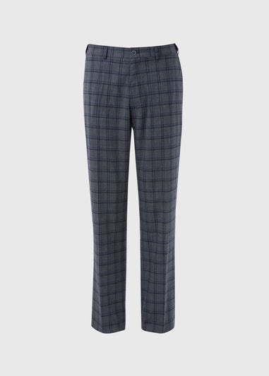 Taylor & Wright Grey Check Regular Fit Flexi Waist Trousers