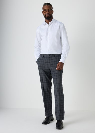 Taylor & Wright Grey Check Regular Fit Flexi Waist Trousers