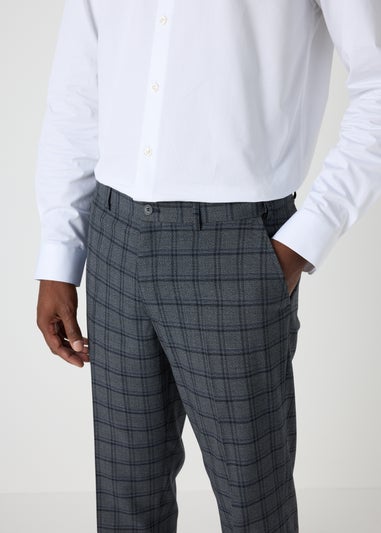 Taylor & Wright Grey Check Regular Fit Flexi Waist Trousers