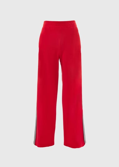 Red Side Stripe Wide Leg Trousers