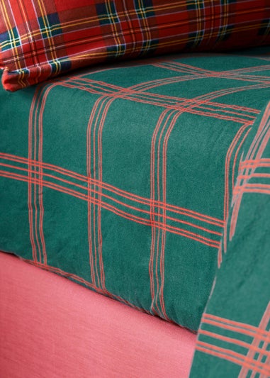 Red Check Brushed Duvet Set